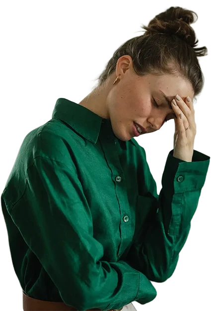 Woman is troubled mobile